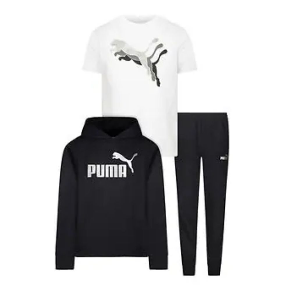 PUMA Youth 3-piece Fleece Set, Black - Picture 1 of 8